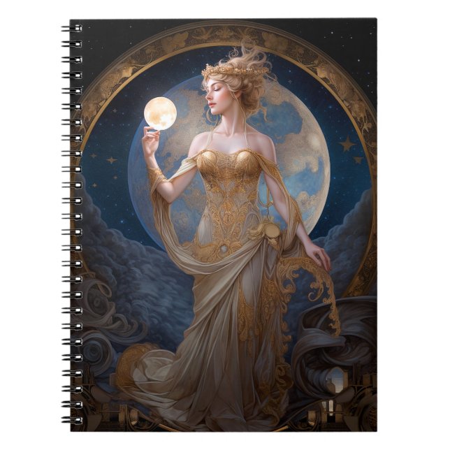 Caderno Espiral Moon Goddese Queen Fantasy Art (Frente)