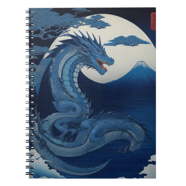 Caderno Espiral Moonlit Dragon of Fuji Notebook (Frente)