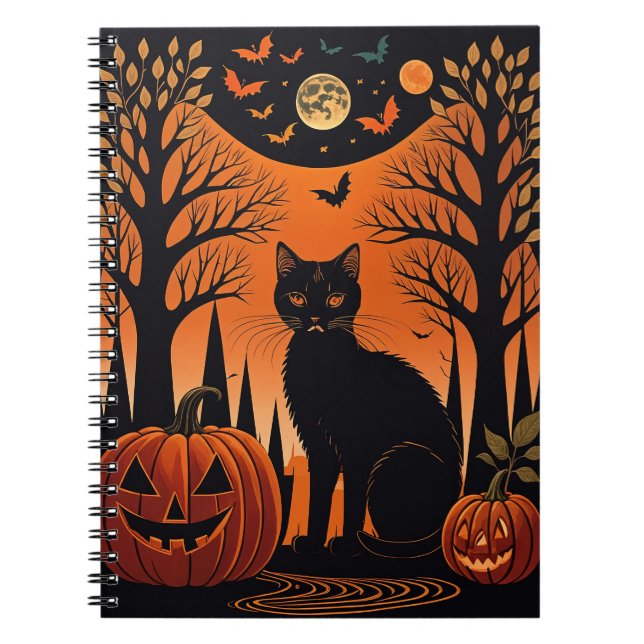 Caderno Espiral Moonlit Meow (Frente)