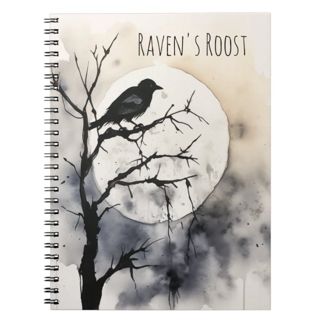 Caderno Espiral Moonlit Sentinel: A Perca do Raven (Frente)