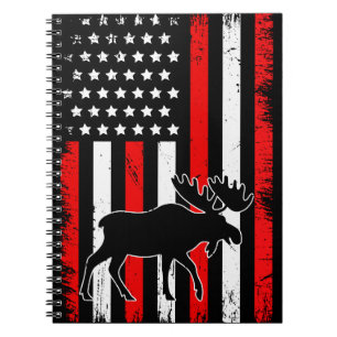 Caderno Espiral Moose American Flag