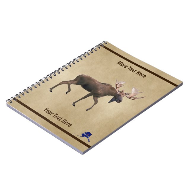 Caderno Espiral Moose Bull Em Papel Antigo (Left Side)