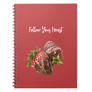 Caderno Espiral Morango Coberto de Chocolate  