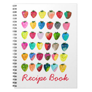 Caderno Espiral Morango doçura receita de fruta fofa