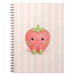 Caderno Espiral Morango Kawaii Fofo