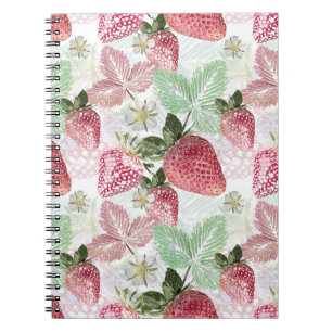 Caderno Espiral Morango, morango, vermelho, fresco, maduro, doce,