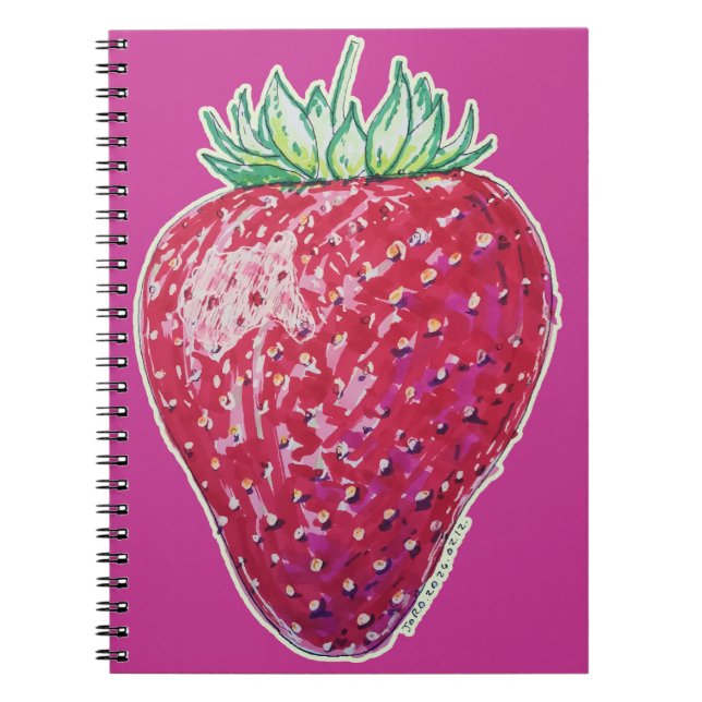 Caderno Espiral Morangueiro em Pé (Frente)