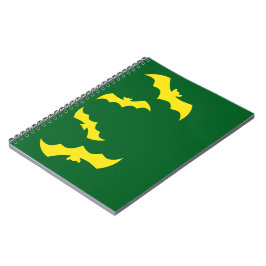 Caderno Espiral Morcegos Amarelos Voadores de Halloween