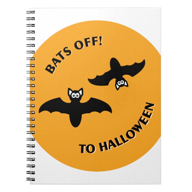 Caderno Espiral Morcegos de Halloween Laranja (Frente)