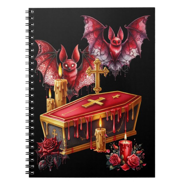 Caderno Espiral Morcegos Vampiros (Frente)