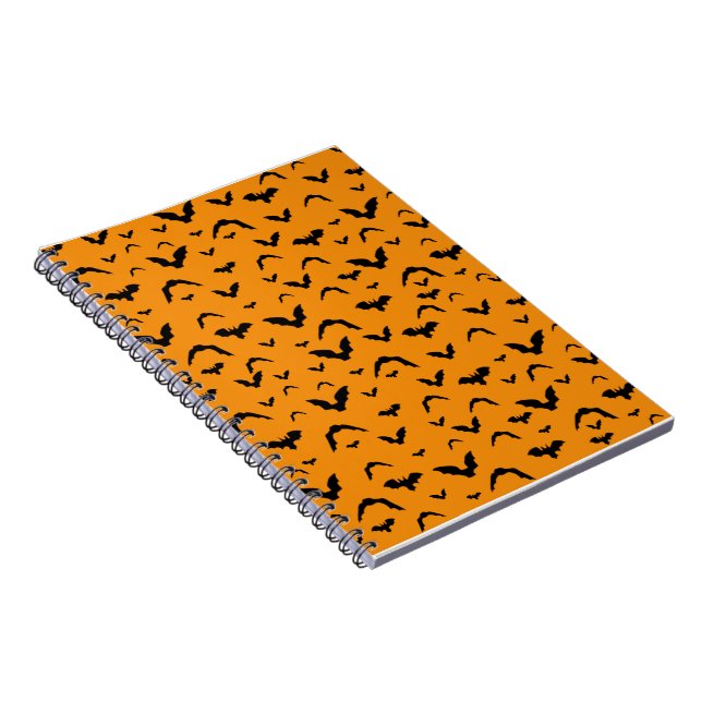 Caderno Espiral Morcegos Voadores em Laranja (Lado Direito)