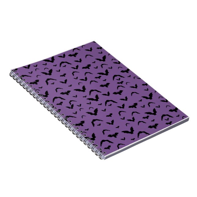 Caderno Espiral Morcegos Voadores em Roxo (Lado Direito)