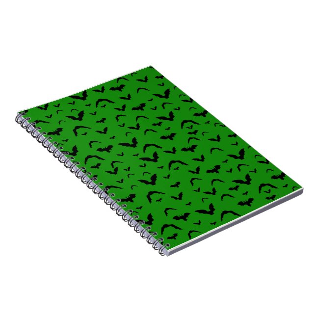 Caderno Espiral Morcegos Voadores em Verde (Lado Direito)