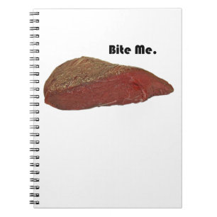 Caderno Espiral Morda-me piada engraçada da chalaça da carne do