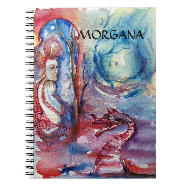 Caderno Espiral MORGANA / Magia e Mistério, Fantasia Azul Rosa (Frente)