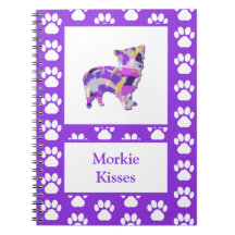 Morkie Cute Dog Silhoule Paw Purple PY&B