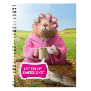 Caderno Espiral Morning Groundhog com Rosquinha do café da manhã