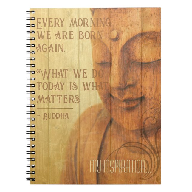 Caderno Espiral Morning Mantra Daily Affirmation Buda Cotação (Frente)