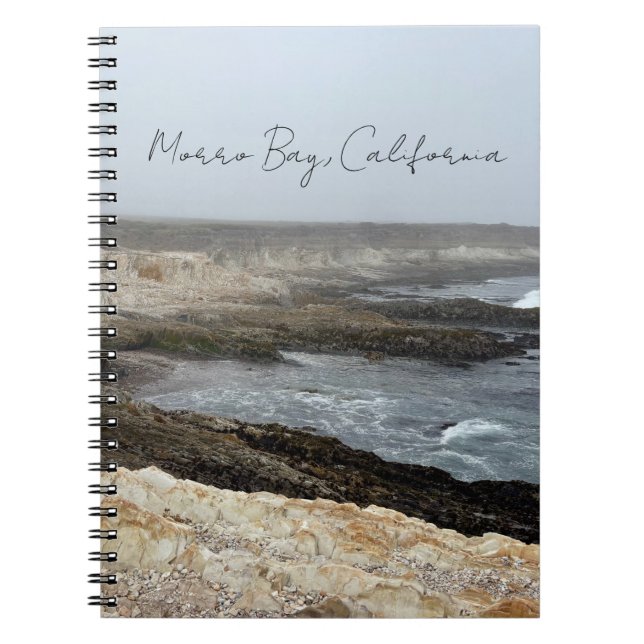 Caderno Espiral Morro Bay California Ocean Cliffs Photography (Frente)
