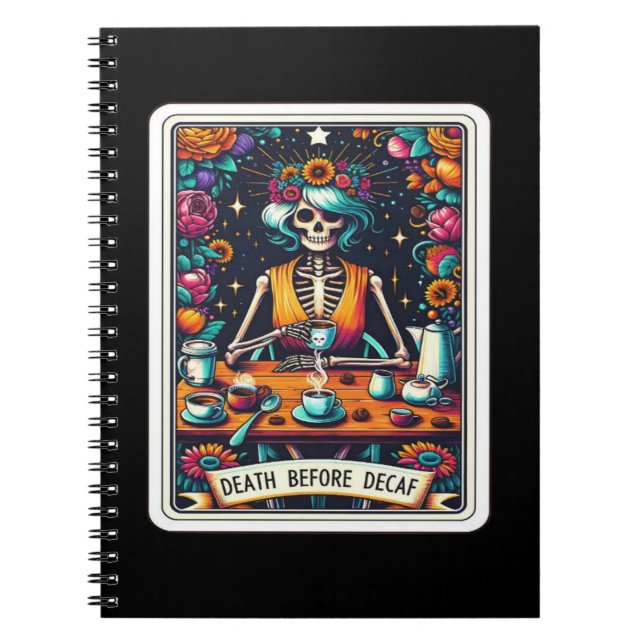 Caderno Espiral Morte Antes Da Recolha Do Cartão Tarot Decaf (Frente)