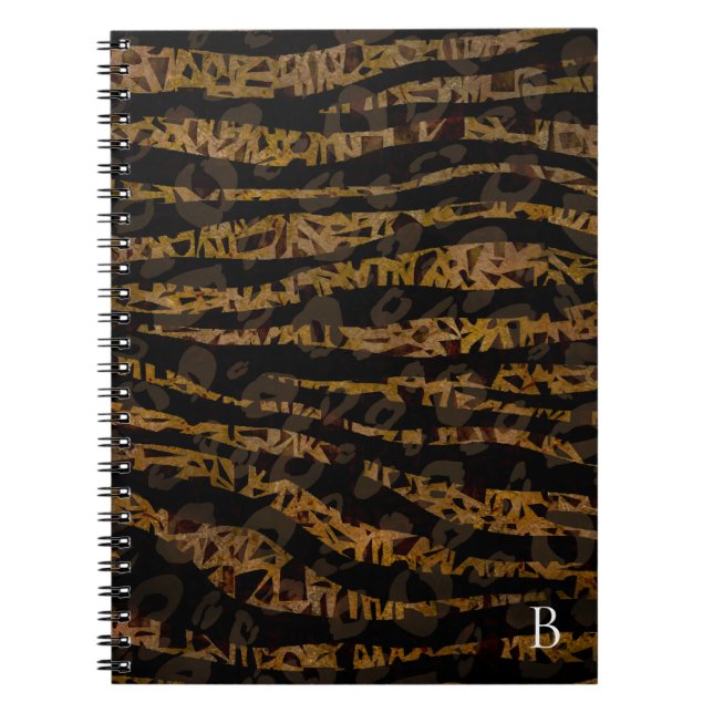 Caderno Espiral Mosaico Chic Elegante Safari Glamour Estampa Selva (Frente)