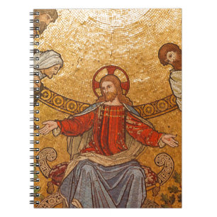 Caderno Espiral mosaico do cristo jesus
