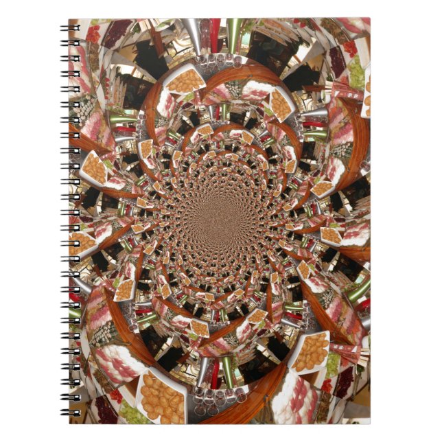Caderno Espiral Mosaico Mesmerizante de Cores Sushi Brown (Frente)