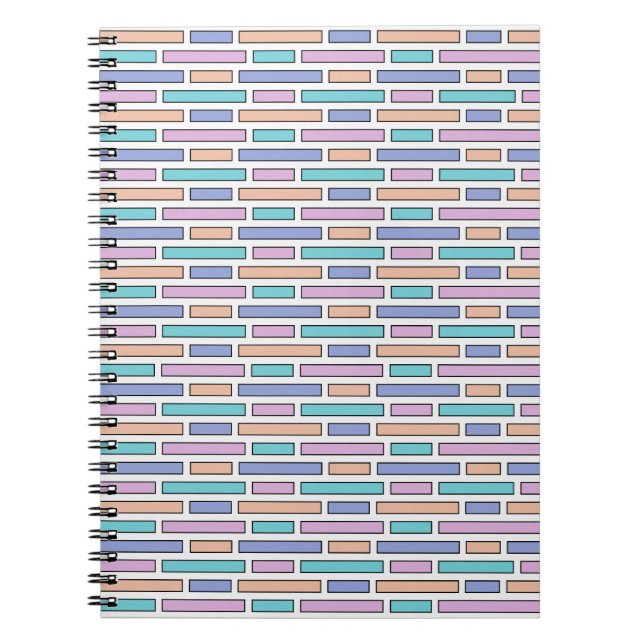Caderno Espiral Mosaico Pastel Bricks (Frente)