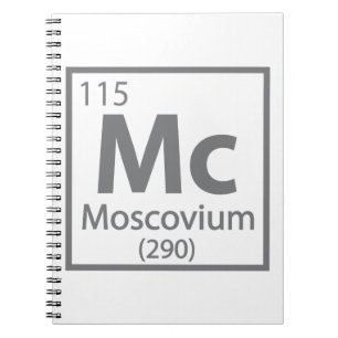 Caderno Espiral Moscou - Mesa periódica russa da ciência