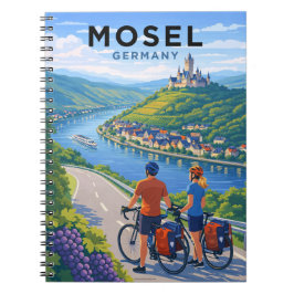 Caderno Espiral Mosel Alemanha Ciclismo Viagem Arte Vintage
