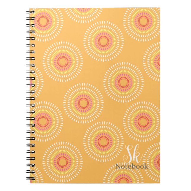 Caderno Espiral Mostarda Japonesa Fireworks (Frente)