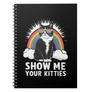 Caderno Espiral Mostre Meus Gatinhos Engraçado Orgulho Gay Lésbico