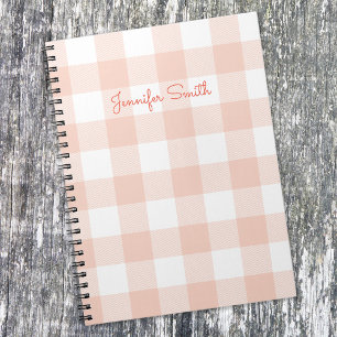 Caderno Espiral Mostro do Pastel Moderno e Gingham Branco