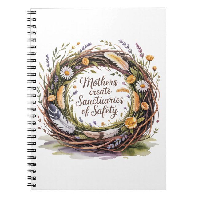 Caderno Espiral Mothers Create Sanctuaries Of Safety (Frente)