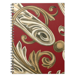Caderno Espiral Motif Botânico Elegante com Folhagem Tan