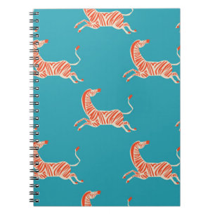 Caderno Espiral motif de ilustração Zebra retro neon colorido vi