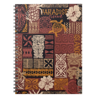 Caderno Espiral Motif tecido patchwork ao estilo havaiano, estilo 