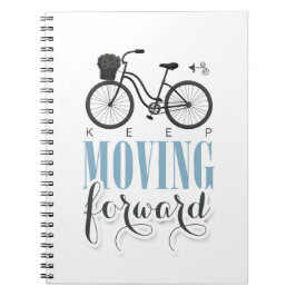 Caderno Espiral Motivação Cuta Continua a Avançar com Bicicleta