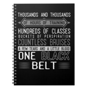 Caderno Espiral Motivação de Black Belt Karate Taekwondo Jiu Jit