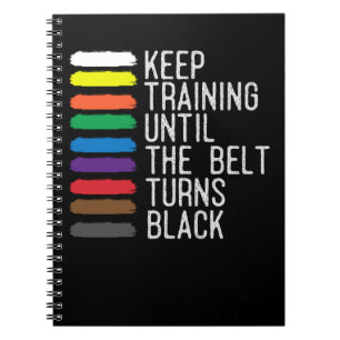 Caderno Espiral Motivação do Cinturão Negro Taekwondo Jiu Jitsu