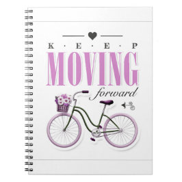 Caderno Espiral Motivação Fofo Continua a Avançar com Bicycl
