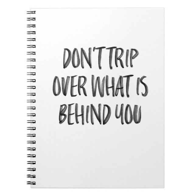 Caderno Espiral Motivação Inspiracional Trendy Cotação Preta Branc (Frente)