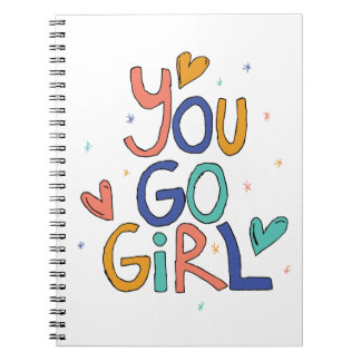Caderno Espiral Motivação Uma Menina Legal Você Vai Menina Clipart