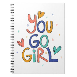 Caderno Espiral Motivação Você Vai Menina Clipart Cotas