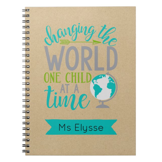 Caderno Espiral Motivational cita o Kraft Notebook para Professore (Frente)