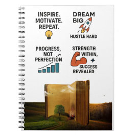 Caderno Espiral "Motivational Quotes Notebook – Dream Big, Hustle