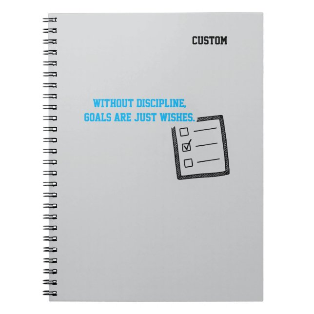 Caderno Espiral Motivational words -  Discipline,  (Frente)