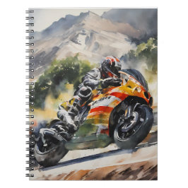 Caderno Espiral Moto-moto que corria uma montanha acima