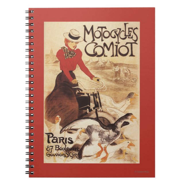 Caderno Espiral Motocicleta Comiot Poster de Promo Ganso (Frente)