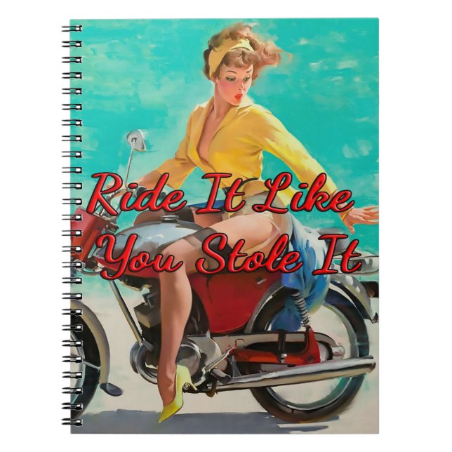 Caderno Espiral Motocicleta de 1950 por Gil Elvgren (Frente)